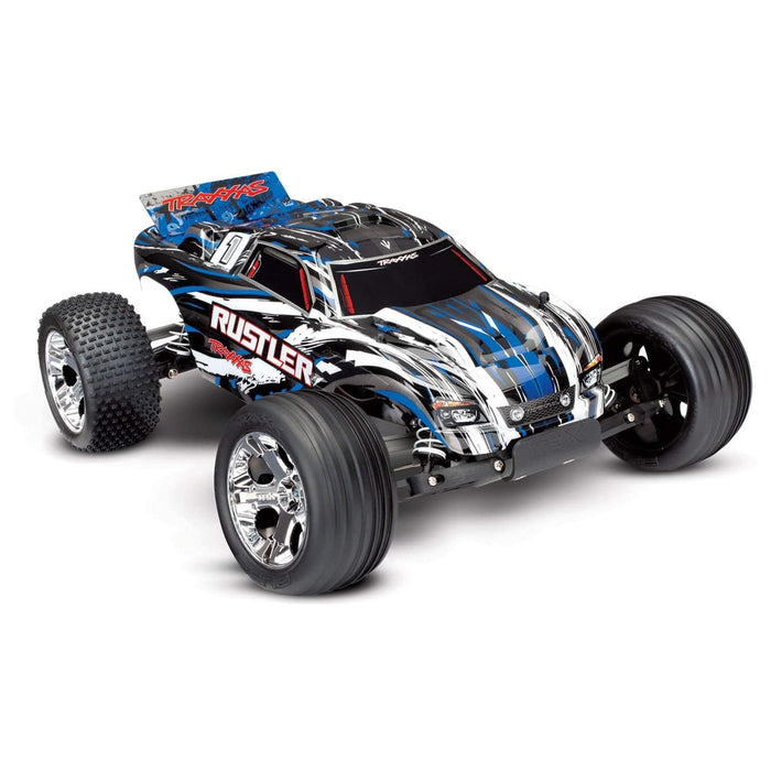 Traxxas Rustler XL-5 Stadium Remote Control RC Truck, 2WD, 1/10 Scale, Blue