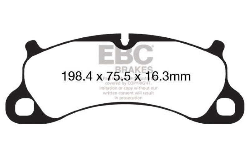 EBC 12-15 Porsche 911 (991) (Cast Iron Rotor only) 3.8 Carrera S Yellowstuff Front Brake Pads DP42144R