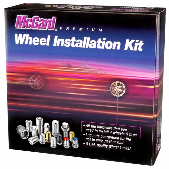 McGard 5 Lug Hex Install Kit w/Locks (Cone Seat Nut / Bulge) M12X1.5 / 3/4 Hex / 1.45in L Chrome 84537