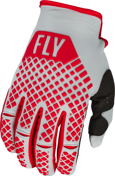 Fly Racing 2023 Youth Kinetic Gloves (Red/Grey, Youth Medium)