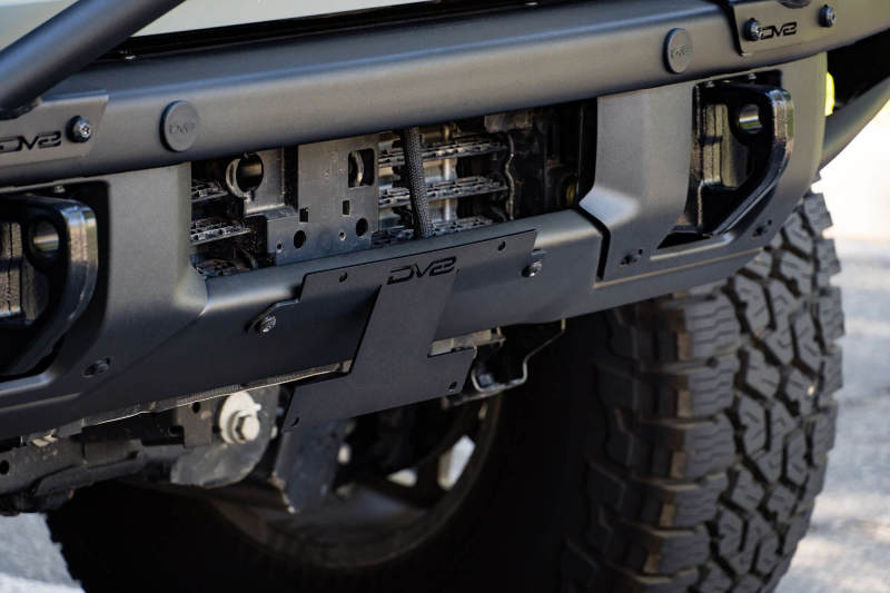 DV8 Offroad 21-22 Ford Bronco Factory Front Bumper Licence Relocation Bracket Front LPBR-01