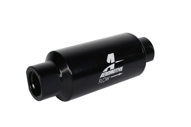 Aeromotive In-Line Filter 10AN 10 Micron Microglass Element Bright-Dip Black 2in OD 12350