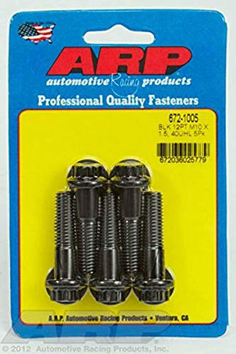 ARP M10 x 1.50 x 40 12pt Black Oxide Bolts (5/pkg) 672-1005