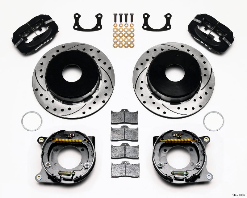 Wilwood Forged Dynalite P/S Park Brake Kit Drilled Big Ford New 2.50in Offset Currie Blank 140-7150-D