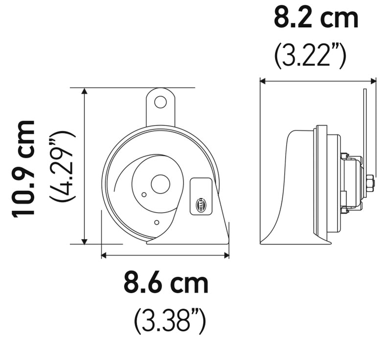 Hella 12V Twin Trumpet Horn Kit with Bracket Toyota 12010901