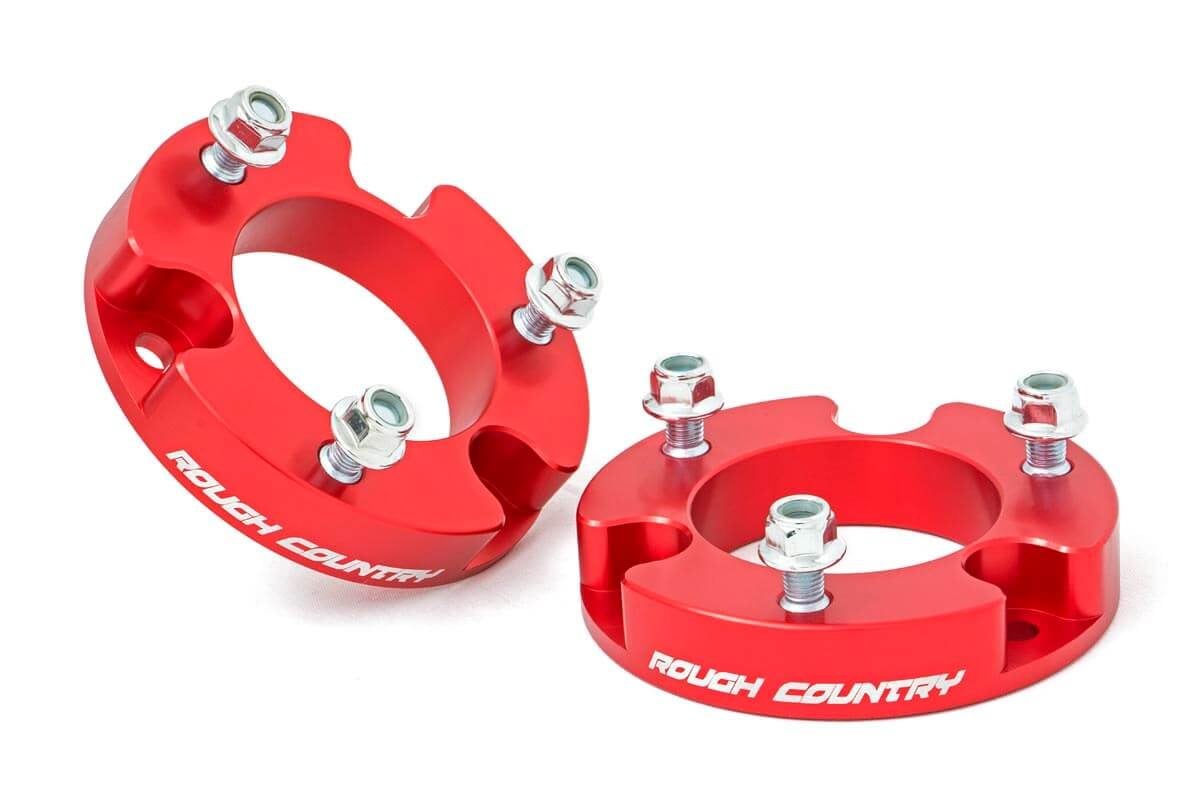 Rough Country 2 Inch Leveling Kit Aluminum Red Fits toyotaTacoma 2WD/4WD (05-23) 744RED
