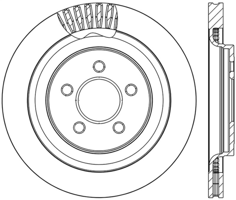 StopTech Cross Drilled Sport Brake Rotor 2015 Ford Mustang Rear Left 128.61109L