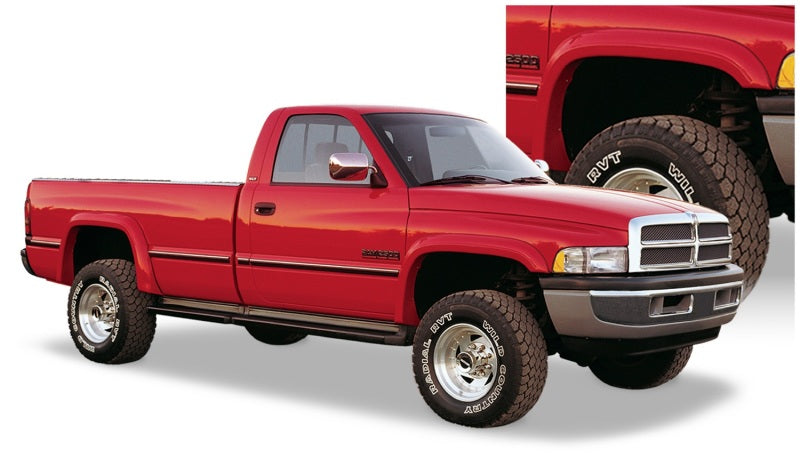 Bushwacker 94-01 Compatible with Dodge Ram 1500 Fleetside Extend-A-Fender Style Flares 4pc 78.0/96.0in Bed Black 50902-11