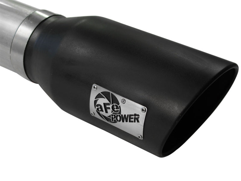 aFe Atlas 5in DPF-Back Aluminized Steel Exh Sys, Ford Diesel Trucks 08-10 V8-6.4L (td) Black tip 49-03054-B