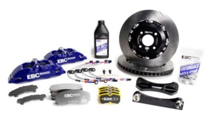 EBC Racing 15-21 Volkswagen GTI Mk7 Blue Apollo-4 Calipers 355mm Rotors Front Big Brake Kit BBK005BLU-2