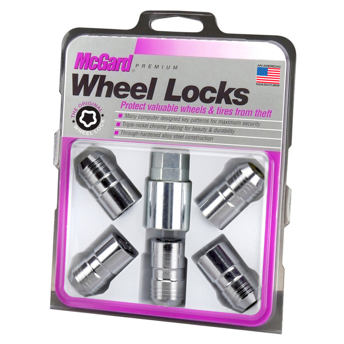 McGard Wheel Lock Nut Set 5pk. (Cone Seat) M14X1.5 / 22mm Hex / 1.639in OAL Chrome 24515