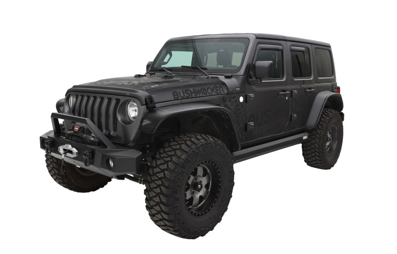 Bushwacker 2018+ compatible with Jeep Wrangler (JL) Unlimited Flat Style Flares 4pc Black 10923-07