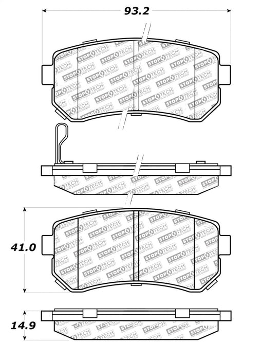 StopTech 10-13 Kia Forte Koup Street Select Rear Brake Pads 305.1157