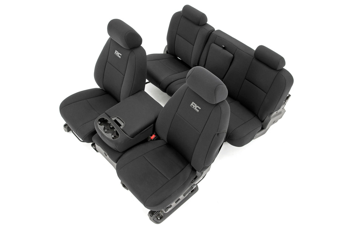 Rough Country Seat Covers Fr 40/40/20 & Rr Full Bench Fits Chevy/GMC 1500/2500HD (07-13) 91033