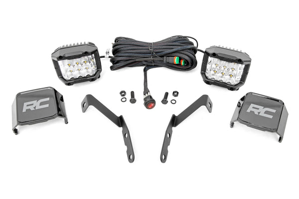 Rough Country Led Light Ditch Mount 3" Osram Wide Fits Chevy 1500 And Chevy/GMC 2500HD/3500HD (07-14) 71062