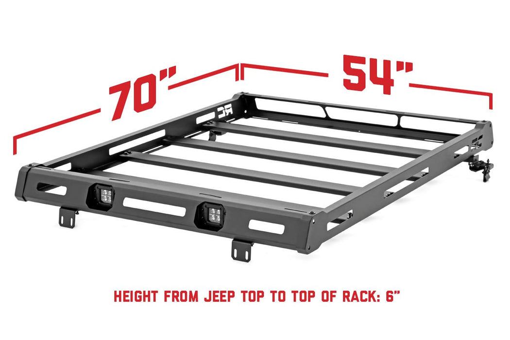 Rough Country Roof Rack Black Series Lights compatible with Jeep Wrangler Jl 4Wd (2018-2023) 10622
