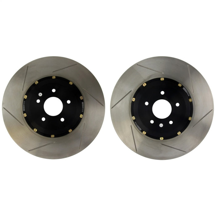 StopTech 13-18 Ford Focus ST AeroRotor 2pc Drilled and Zinc Plated Front Rotor (Pair) 81.342.9941