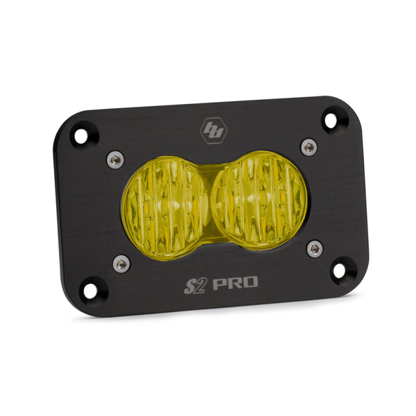 Baja Designs S2 Pro Wide Cornering Pattern Flush Mount LED Light Amber 481015