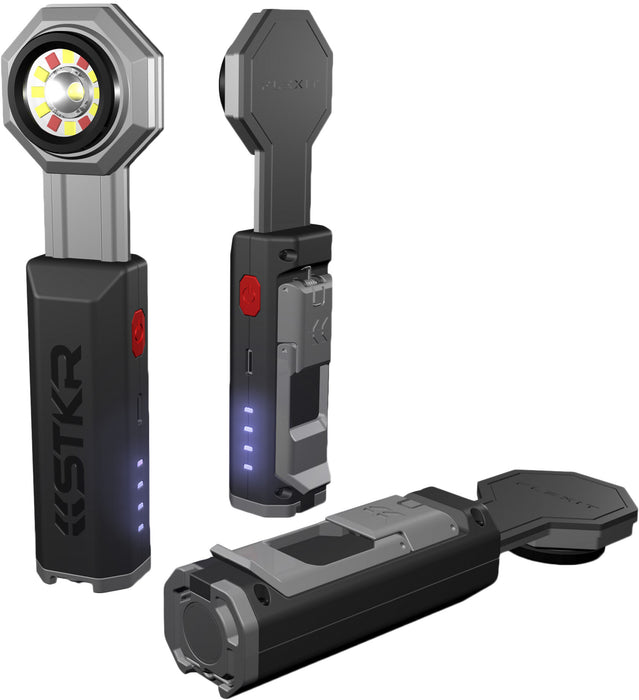 STKR Concepts FLEXIT Pocket Light 4.0-400 Lumen Flexible Rechargeable Light for Emergencies, Camping, Hiking, Working Around The House or in The Garage,Grey