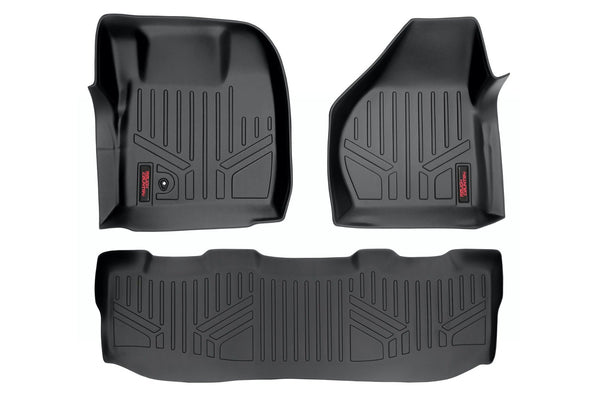 Rough Country Floor Mats Fr & Rr Crew Cab Fits Ford F-250/F-350 Super Duty (08-10) M-52102