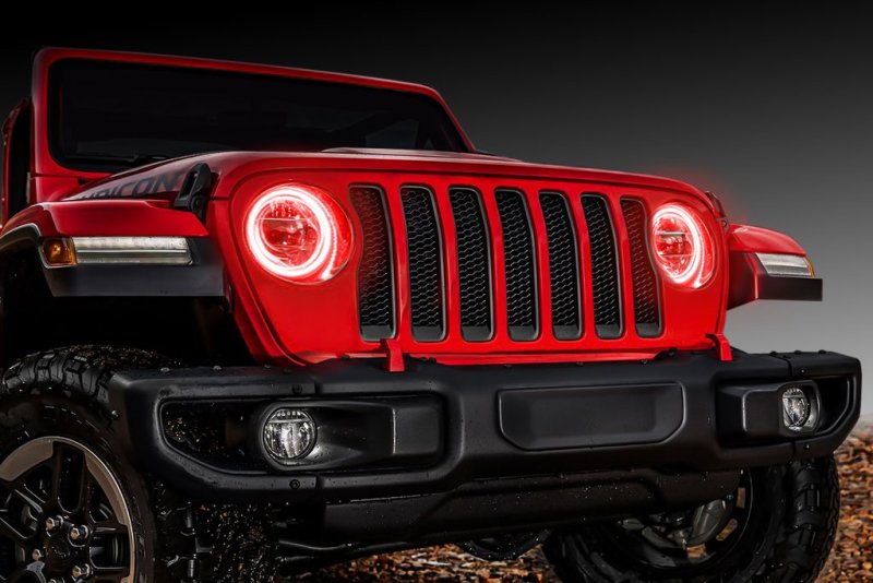 ORACLE Lighting compatible with Jeep Wrangler JL/Gladiator JT LED Surface Mount Headlight Halo Kit SEE WARRANTY 1214-003