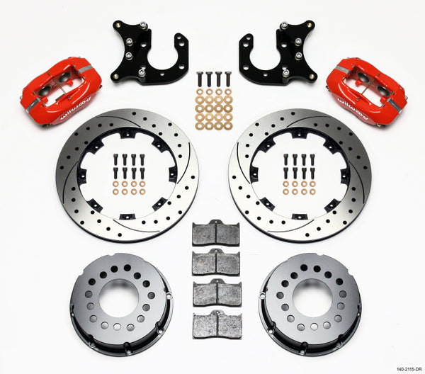 Wilwood Forged Dynalite P/S Rear Kit Drilled Red Big Ford 2.36in Offset 140-2115-DR