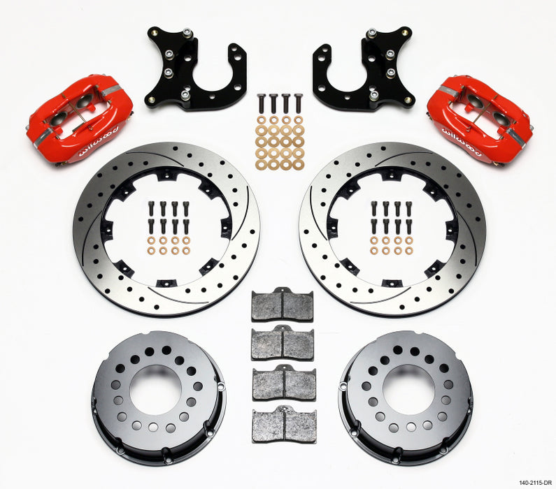 Wilwood Forged Dynalite P/S Rear Kit Drilled Red Big Ford 2.36in Offset 140-2115-DR