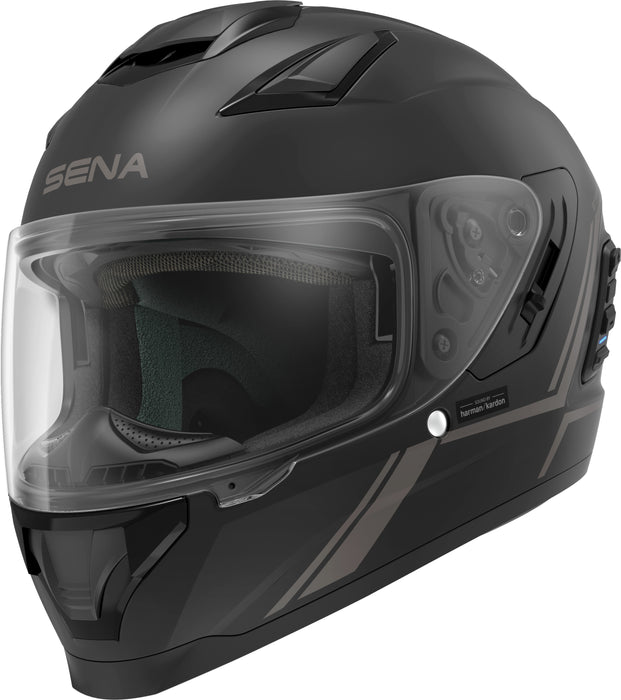 Sena Stryker Full Face Smart Helmet with Integrated Mesh and Bluetooth Communications, LED Taillight, and SOUND by Harman Kardon, DOT (Matte Black, Small)