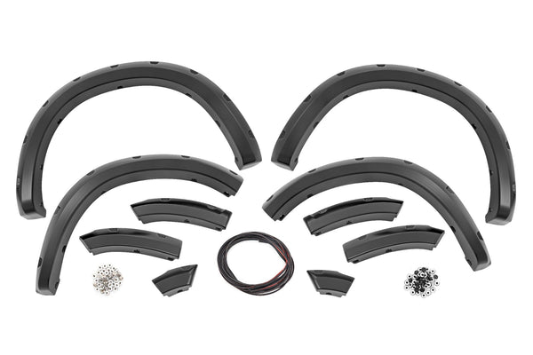 Rough Country Traditional Pocket Fender Flares Both Bumpers Gw7 White Fits RAM 1500 2WD/4WD 09-18 White F-D10911B-GW7