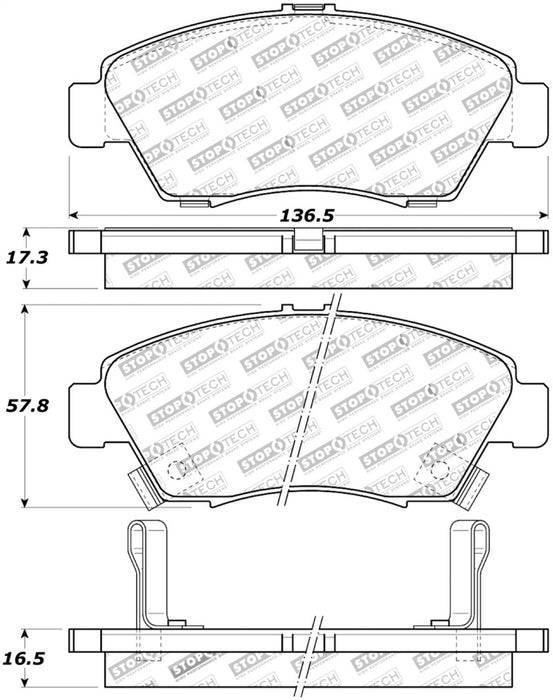 StopTech Street Touring 02-06 Acura RSX Type S / 93-95 Civic Coupe / 04-05 Civic Si 308.0621