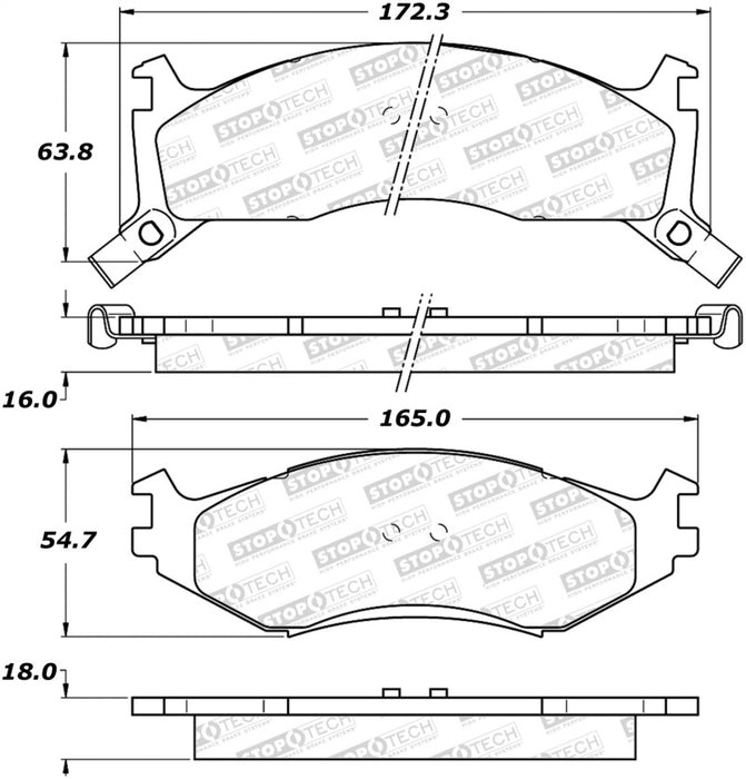 StopTech Street Brake Pads Front 308.0524