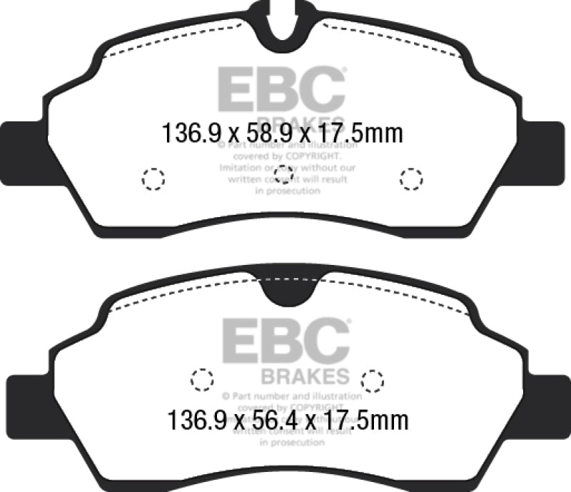 EBC 2015+ Fits Ford Transit 150 Srw Yellowstuff Rear Brake Pads DP42222R