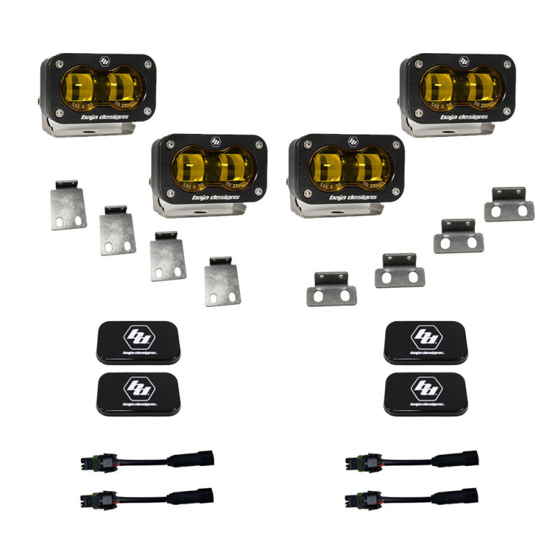 Baja Designs 21-22 Fits Ford F-150 Raptor S2 SAE Dual Fog Pocket Light Kit Amber 448171