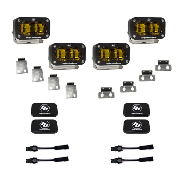 Baja Designs 21-22 Fits Ford F-150 Raptor S2 SAE Dual Fog Pocket Light Kit Amber 448171