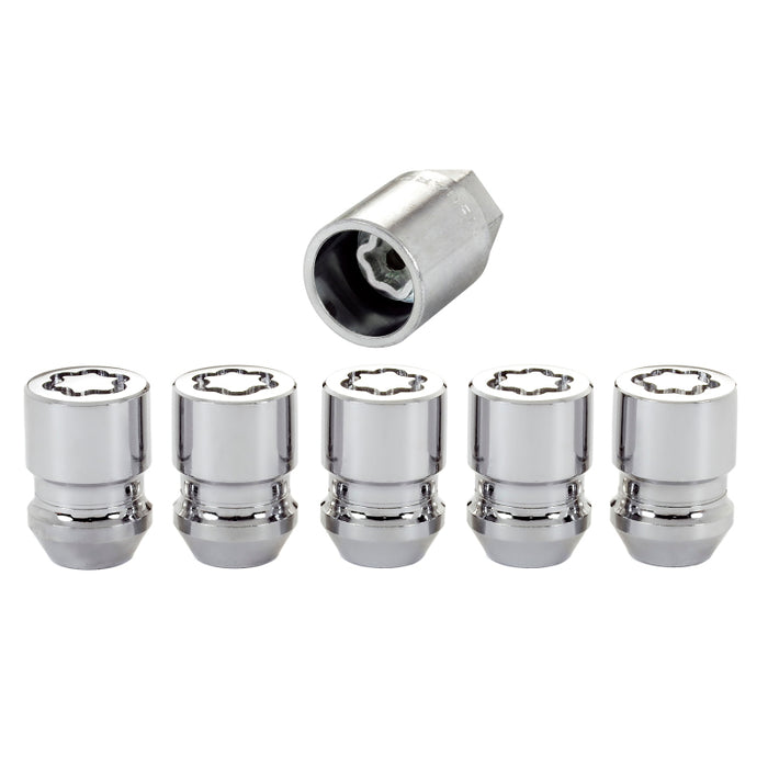 McGard Wheel Lock Nut Set 5pk. (Cone Seat) M12X1.25 / 13/16 Hex / 1.28in. Length Chrome 24554