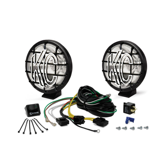 KC HiLiTES Apollo Pro 6in. Halogen Light 100w Spot Beam (Pair Pack System) Black 9150