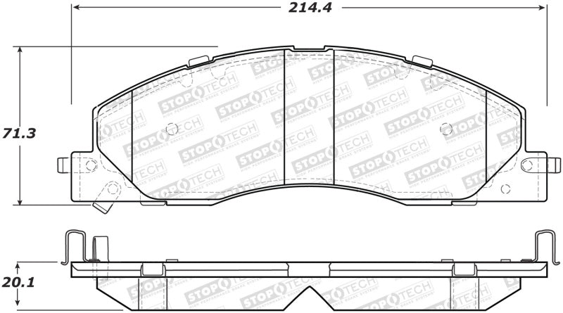 StopTech Sport Brake Pads w/Shims and Hardware Rear 309.1399