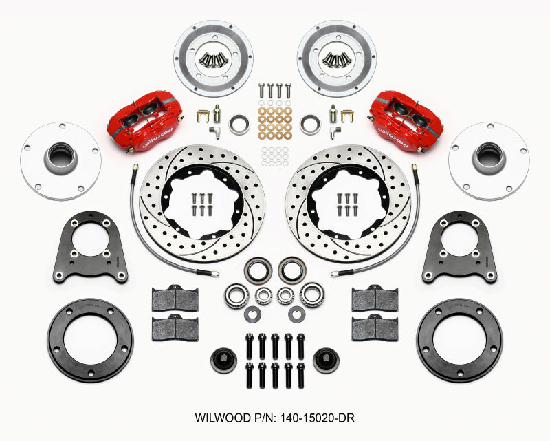 Wilwood Forged Dynalite-M Front Kit 10.75in Drilled Red 1950-1955 MG-TD/TF 140-15020-DR