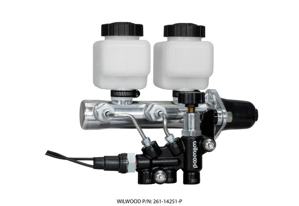 Wilwood Tandem Remote M/C Kit w L/H Brkt & Prop Valve 1in Bore Ball Burnished 261-14251-P