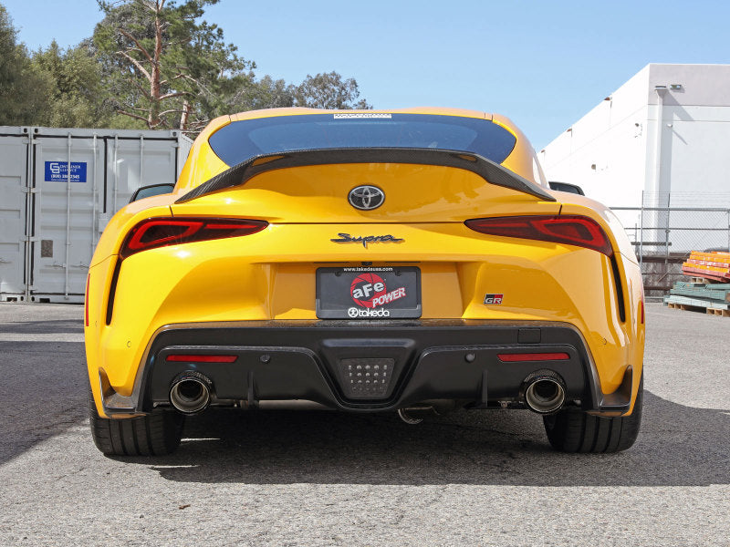 aFe POWER Takeda 2021 Toyota Supra 2.0L (t) 2.5in-3in 304 SS CB Exhaust w/ Carbon Tips 49-36050-C