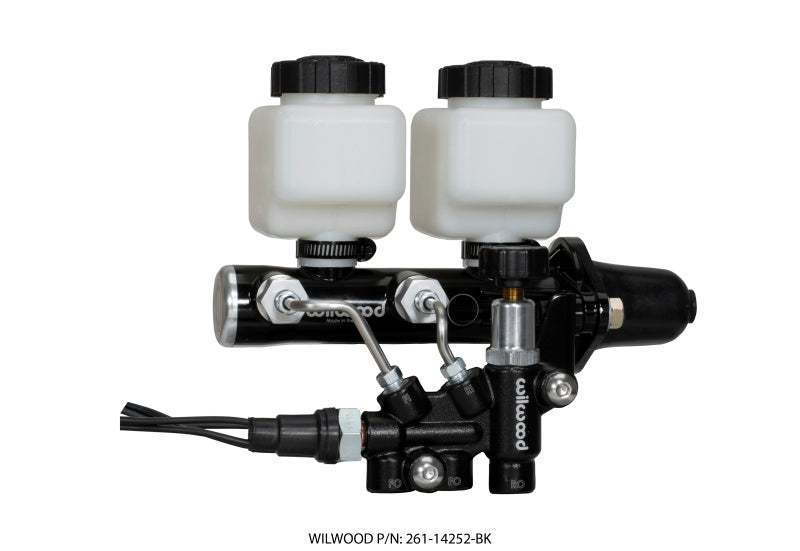 Wilwood Tandem Remote M/C Kit w L/H Brkt & Prop Valve 1 1/8in Bore Black 261-14252-BK