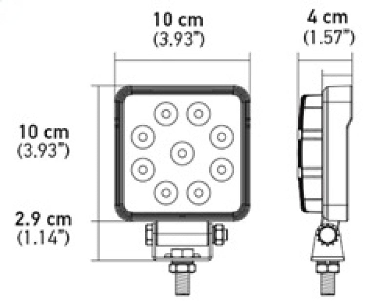 Hella ValueFit Work Light 4SQ 1.0 LED MV CR LT 357103002