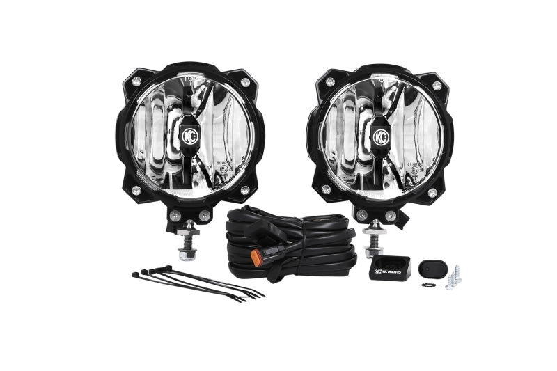 KC HiLiTES 6in. Pro6 Gravity LED Light 20w Single Mount SAE/ECE Driving Beam (Pair Pack System) 91303