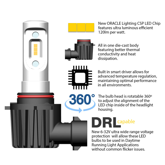 Oracle 9007 VSeries LED Headlight Bulb Conversion Kit 6000K SEE WARRANTY V5241-001