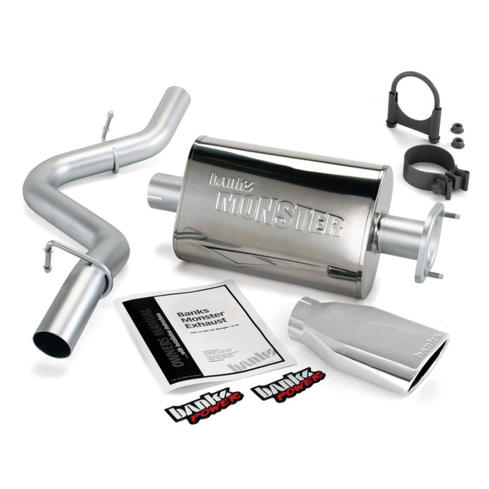 Banks Power 91-95 compatible with Jeep 4.0L Wrangler Monster Exhaust System SS Single Exhaust w/ Chrome Tip 51311