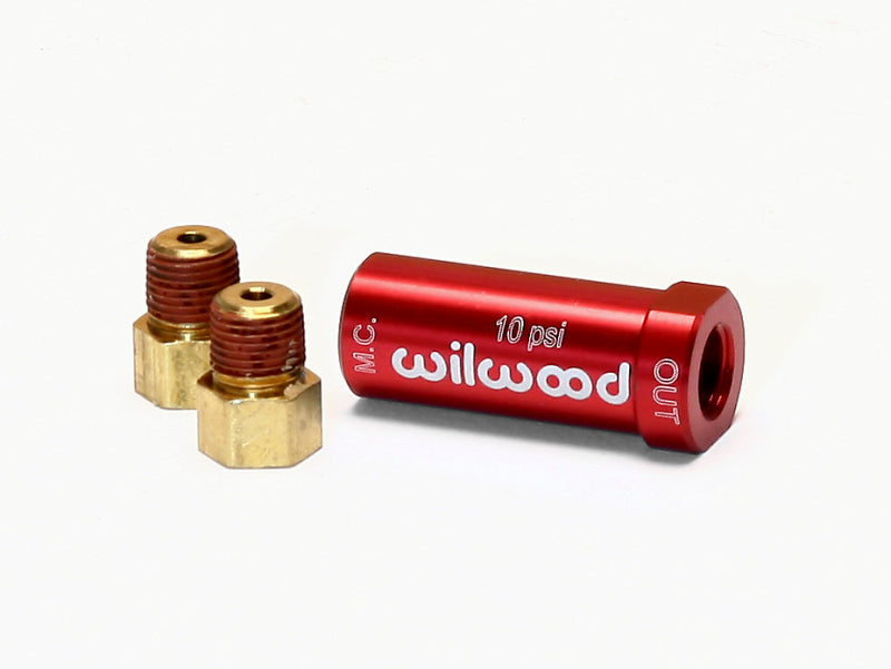 Wilwood Residual Pressure Valve New Style w/ Fittings 10# / Red 260-13784