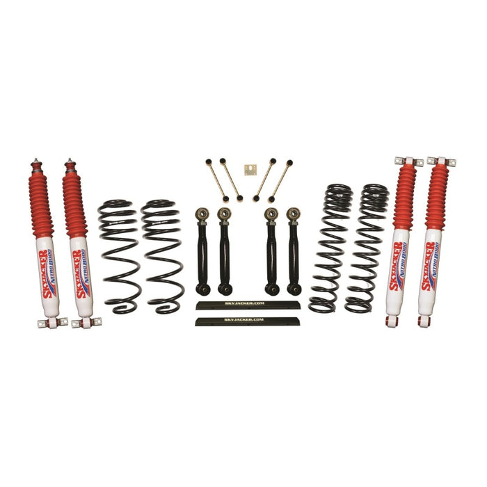 Skyjacker 97-02 compatible with Jeep TJ 4in D-Rate Long Travel Kit w/ Adj. FR/RR Lower Flex Links/Nitro 8000 Shocks TJ401BPNLTX