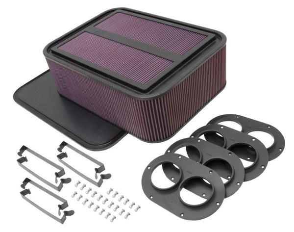 K&N Custom Racing Assembly Generation 2 Carbon Fiber Air Box Large w/ 2.75in Air Horn 100-8559