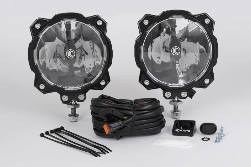 KC HiLiTES 6in. Pro6 Gravity LED Light 20w Single Mount Wide-40 Beam (Pair Pack System) 91305