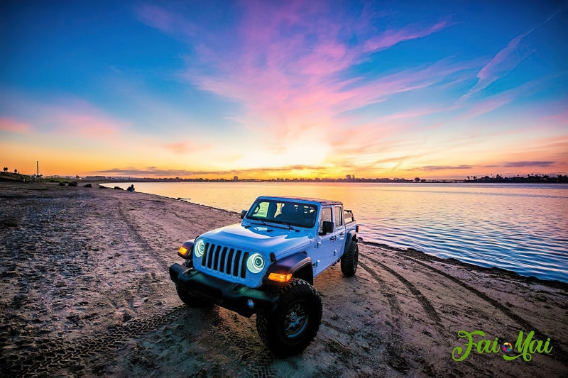 Oracle Oculus Bi-LED Projector Headlights compatible with Jeep JL/Gladiator JT Matte Blk 5500K SEE WARRANTY 5839-504